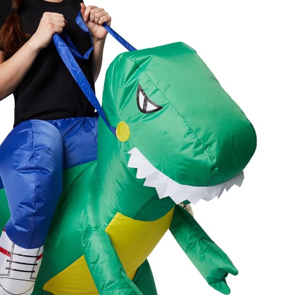 Uppblåsbar maskeraddräkt Dinosaurie-tämjare - svart/grön