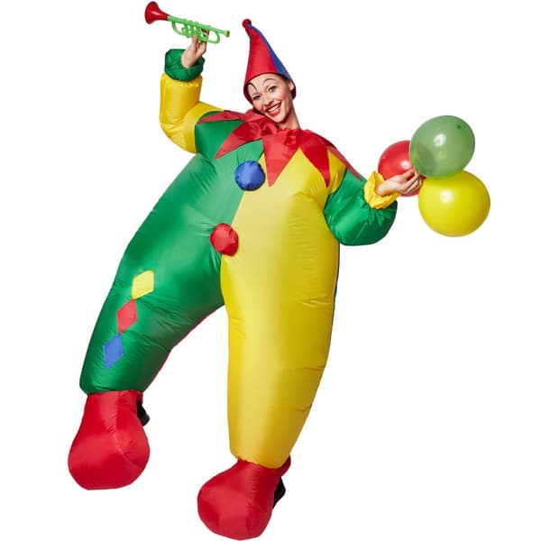 Uppblåsbar dräkt Clown - flerfärgad