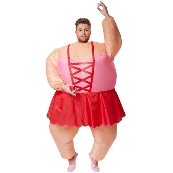 Uppblåsbar maskeraddräkt Ballerina - rosa