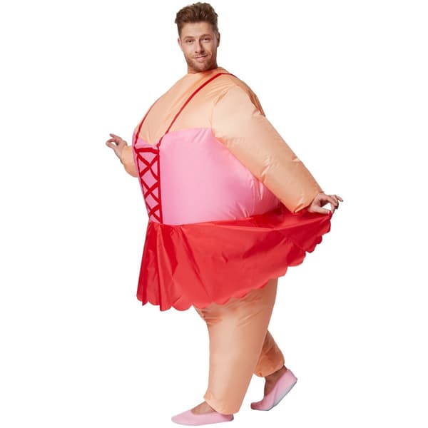 Uppblåsbar maskeraddräkt Ballerina - rosa