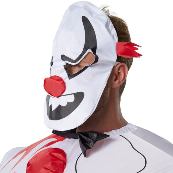 Uppblåsbar dräkt Horror-clown - svart/vit