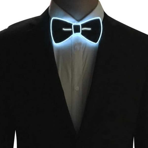 White Brilliant LED Fly for Fest Fest New Year Bow Tie