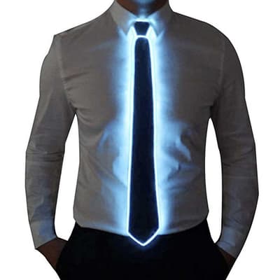 Vit Lysande LED Slips för Fest Party Nyår Tie