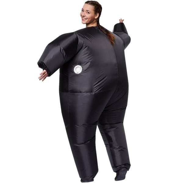Selvoppusteligt kostume Skelet - sort/hvid