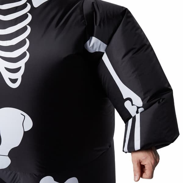 Selvoppusteligt kostume Skelet - sort/hvid