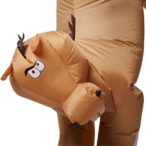 Selvoppusteligt kostume Hest - brun/creme