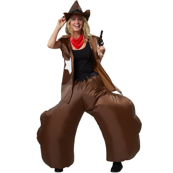 Oppustelig cowboy - sort/brun
