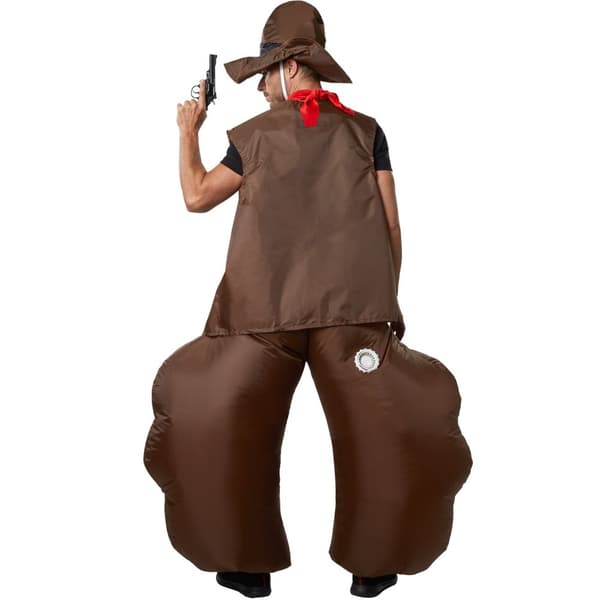 Oppustelig cowboy - sort/brun