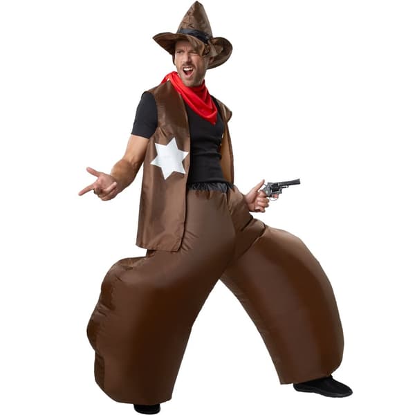 Oppustelig cowboy - sort/brun