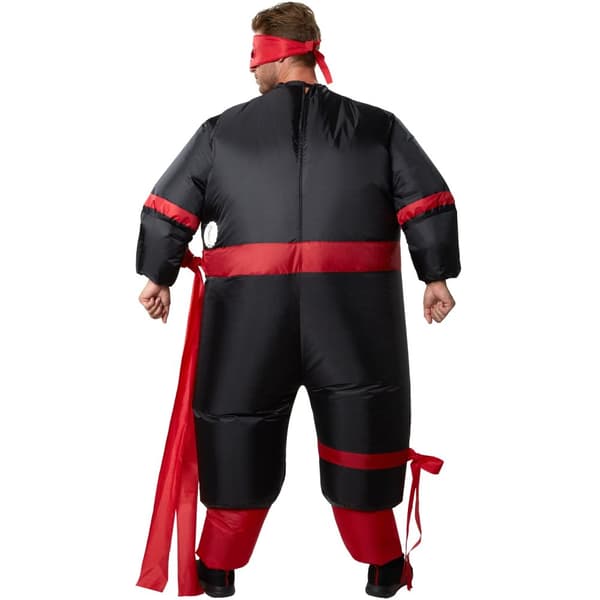 Oppusteligt kostume Ninja - sort/rød