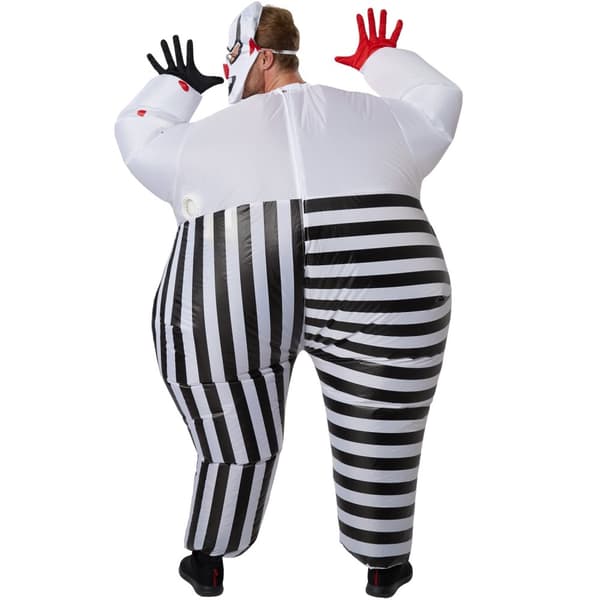 Oppusteligt kostume Horror-klovn - sort/hvid