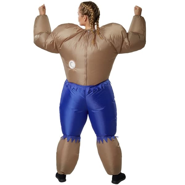 Oppusteligt kostume Bodybuilder - brun