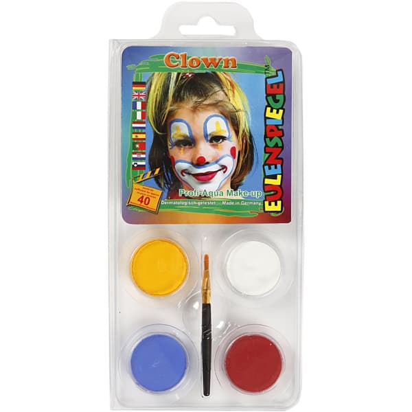 Eulenspiegel ansiktsfärg - Clown - 1 set