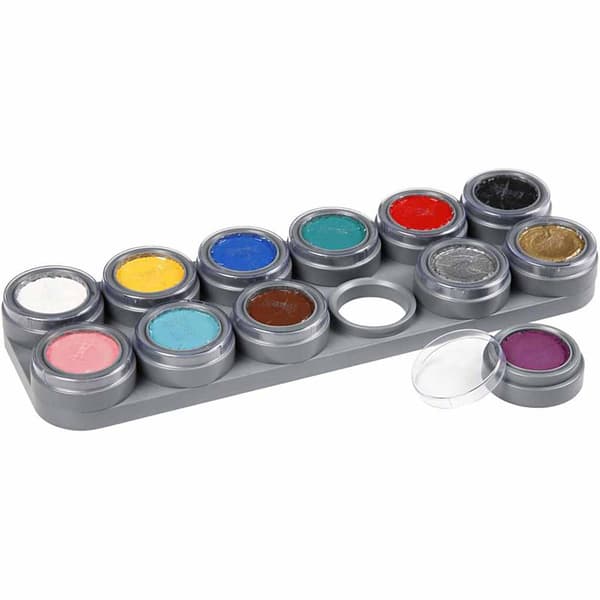 Grimas ansiktsfärg palett - Mixade Färger - 12 x 2,5ml