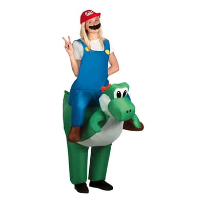 Oppustelig Ridende Dinosaur Kostume