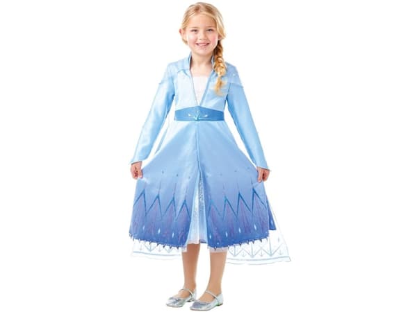 Disney Frost 2 ELSA Premium Kjole Udklædningstøj (3-10 år)(Str. 128/L)
