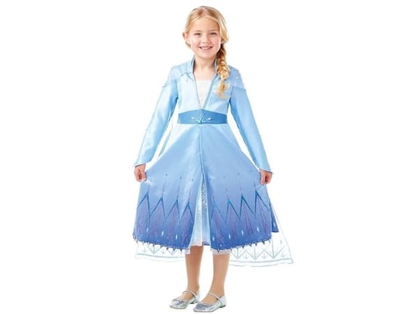 Disney Frost 2 ELSA Premium Kjole Udklædningstøj (3-10 år)(Str. 128/L)