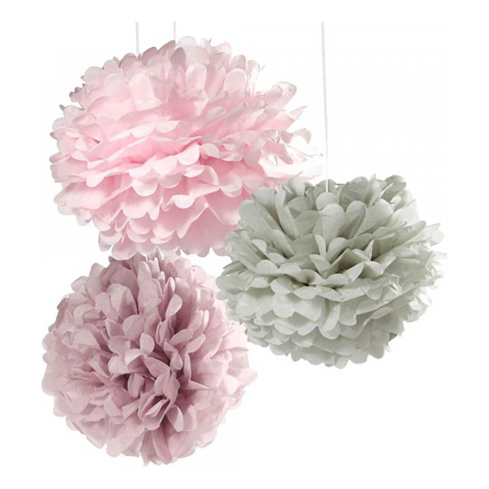 Pom Pom Grå/Lila/Rosa Mix