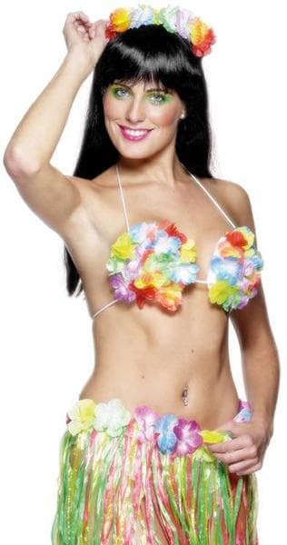 Blommig BH med snäckform Hawaii Maskerad
