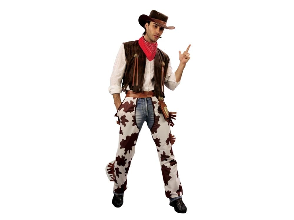 Cowboy Costume (Vest, trouser cover, hat and scarf) - Large
