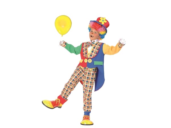 Ciao Blomster Klovn Deluxe-kostume (Jakke med falsk skjorte, butterfly, bukser og hat) - 6-8 år