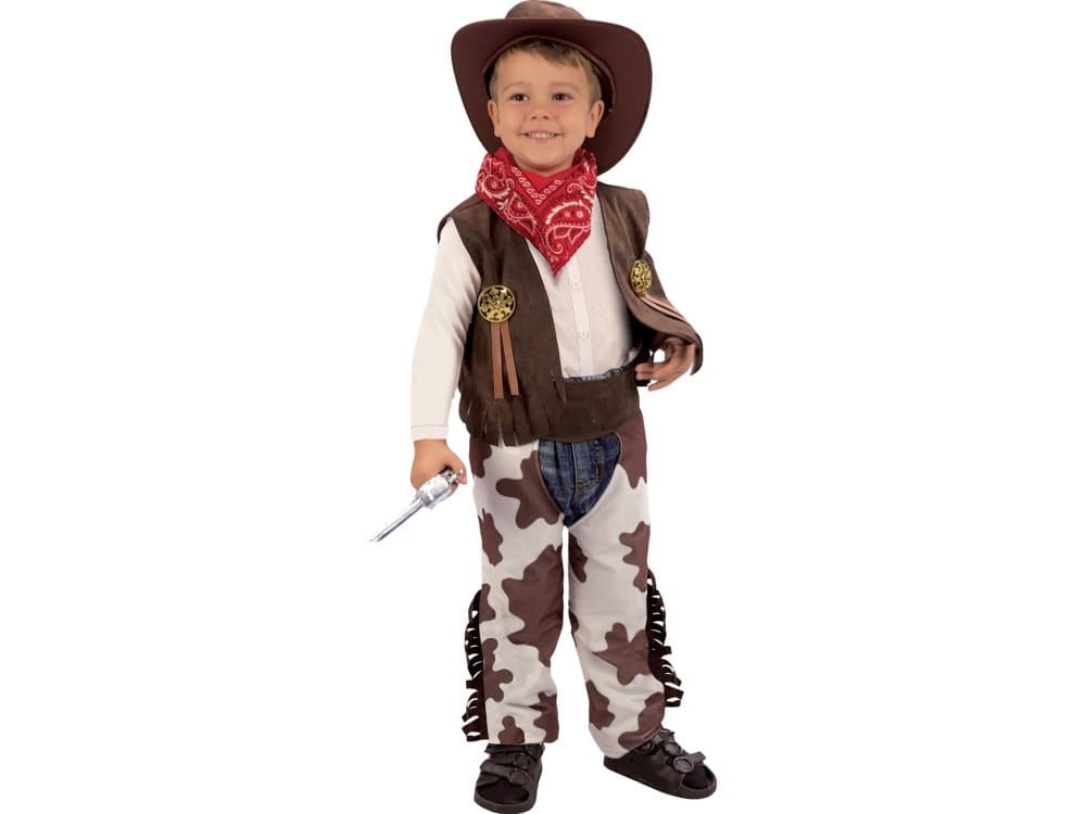 Cowboy Costume (Vest, trouser cover, hat and scarf) - 3-4 years