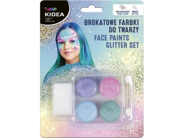 Derform kasvovärit glitter 4 väriä KIDEA