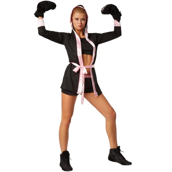 Bokser kostume kvinde sort/pink