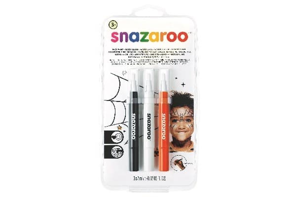 Neliö ympyrä kasvomaalipensseli Snazaroo 3x2ml Hallowen