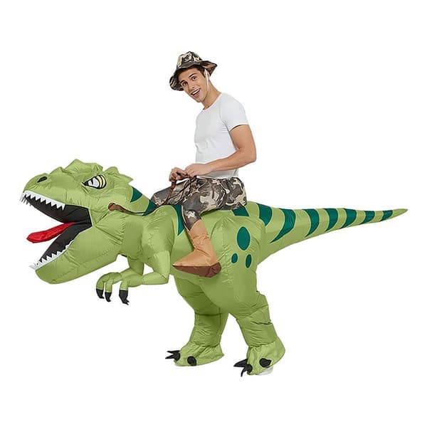 Oppblåsbar Ridende T-Rex Karnevalskostyme
