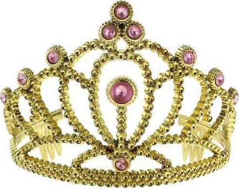 GoDan Tiara gold tiara with pink pearls - 1 piece universal