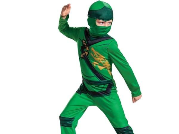 Jakks Pacific LEGO Ninjago karnevalsdräkt för pojke Lloyd dräkt, maskerad 110-122 cm (4-6 år)