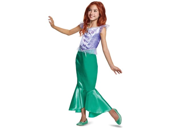 GoDan Ariel Classic Costume - Den lille havfruen, størrelse M, 7-8 år gammel