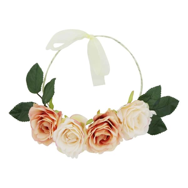 Blomsterkrans Roser Abrikos/Hvide
