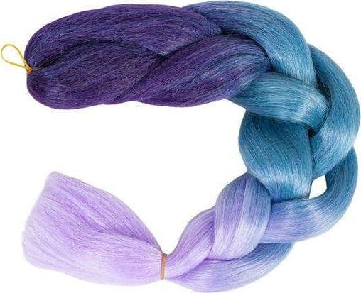 Iso Trade Syntetiska hårflätor ombre blå/fio W10342