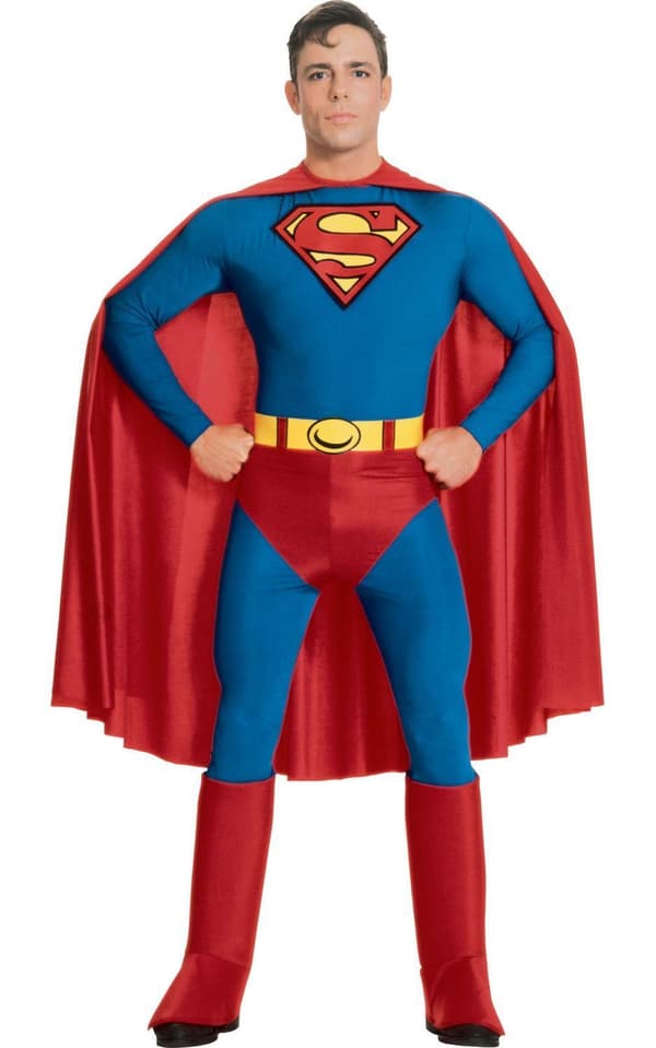 Superman vuxen dräkt med kappa stålmannen clark kent
