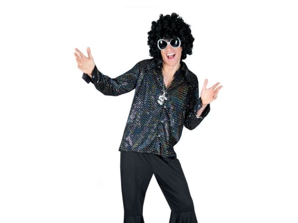 Sort discoskjorte