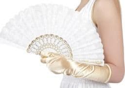 Boland 00508, Fancy kjole fan, Voksen, Hunkjønn, Aluminium, Polyester, Isopor, Polyvinyl alcohol (PVA), Hvit, 250 mm