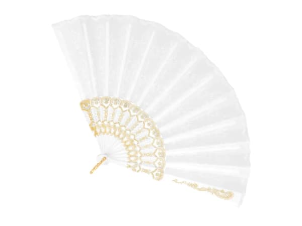 Boland 00508, Fancy kjole fan, Voksen, Hunkjønn, Aluminium, Polyester, Isopor, Polyvinyl alcohol (PVA), Hvit, 250 mm