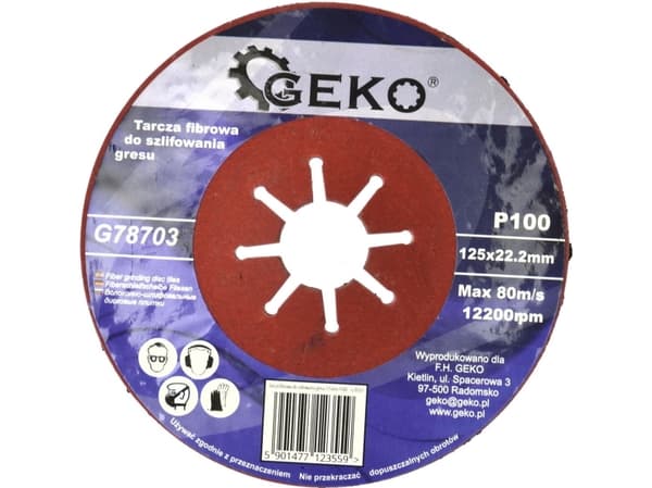 Geko fiberrondell för slipning av stengods 125 mm P100 (G78703)