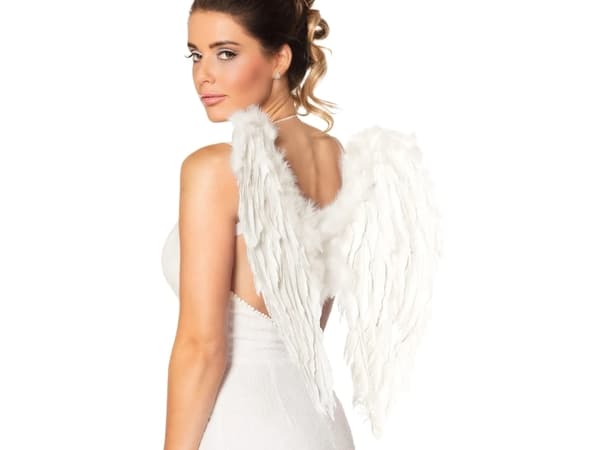 Boland 8712026527981, Vinger til kostyme, Voksen, Hunkjønn, Feather, Strykejern, Papir, Polyester, Hvit, 500 mm