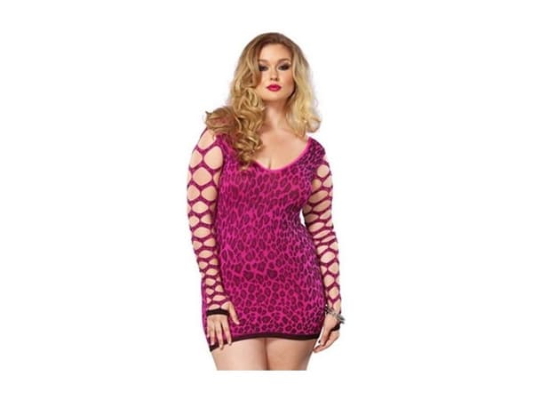Leopard mini kjole Plus