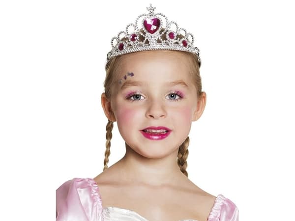 Boland 8712026440792, Fancy kjole tiara, Barn, Hunkjønn, Polypropylen (PP), Isopor, Rosa, Sølv, 150 mm