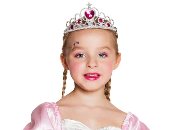Boland 8712026440792, Fancy kjole tiara, Barn, Hunkjønn, Polypropylen (PP), Isopor, Rosa, Sølv, 150 mm