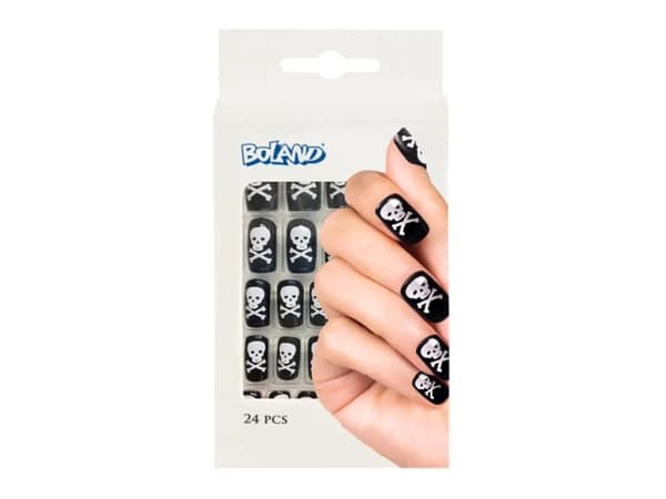 Boland 01509, Elegante negler, Voksen, Hunkjønn, Akrylonitril-butadien-styren (ABS), Sort, Hvit, 20 g