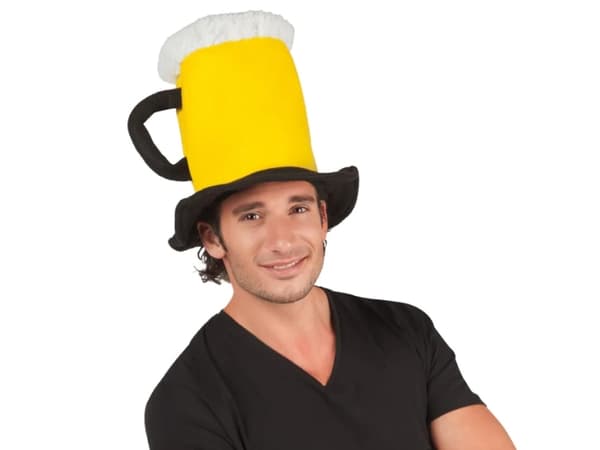Boland 98996, Smart klädd hatt, Vuxen, Alla kön, Polyester, Svart, Vit, Gul, 80 g