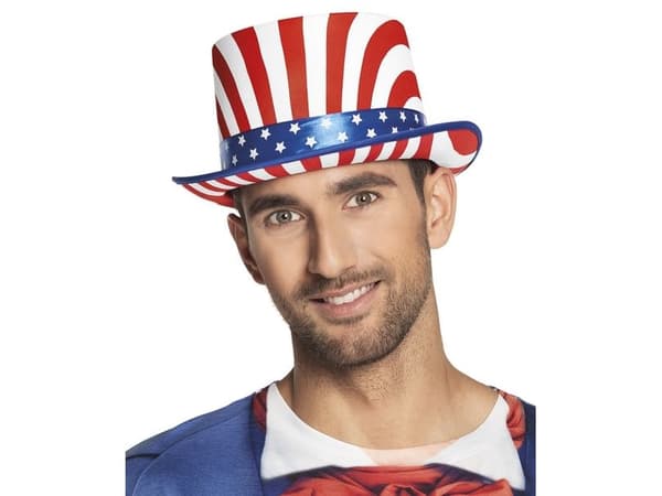 Boland 8712026449634, Hatt til kostyme, Voksen, Alle kjønn, Polyester, Polyvinylklorid (PVC), Blå, Rød, Hvit, 240 mm