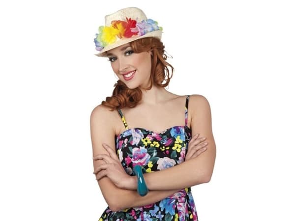 Boland 52535, Hatt til kostyme, Voksen, Alle kjønn, Polyester, Polyvinylklorid (PVC), Strå, Flerfarget, 70 g
