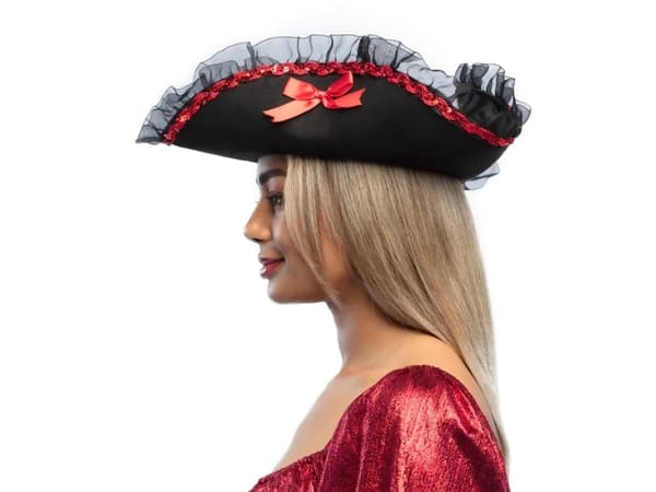 Boland 81933, Hatt til kostyme, Voksen, Hunkjønn, Polyester, Sort, Rød, 140 g