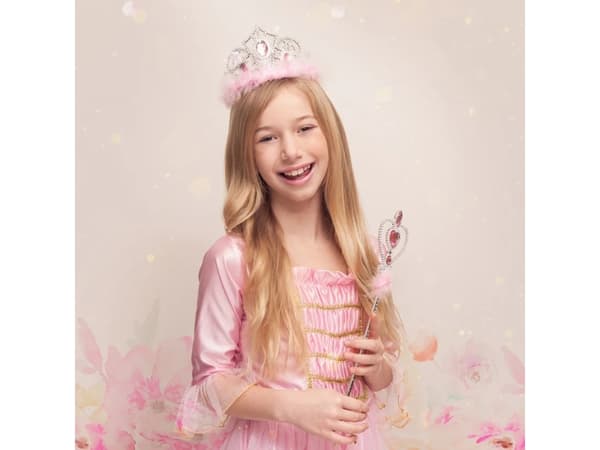 Boland 44076, Fancy kjole tiara, Barn, Jente, Feather, Isopor, Rosa, Sølv, CE